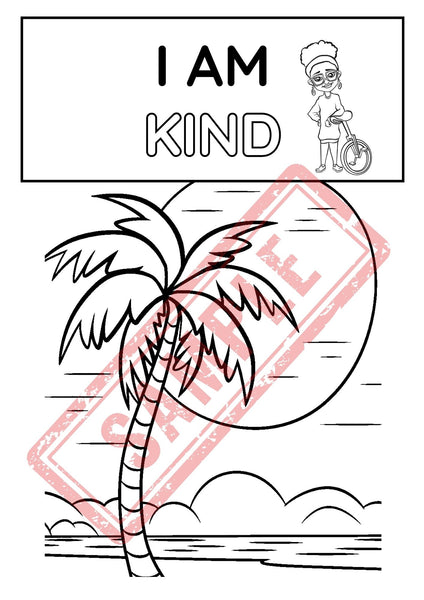 Beach Rollin'- Jaz and Lulu's "I Am" Coloring book (Digital)