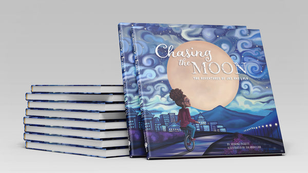 The Adventures of Jaz and Lulu: Chasing the Moon Hardcover book. 10x10 full color 